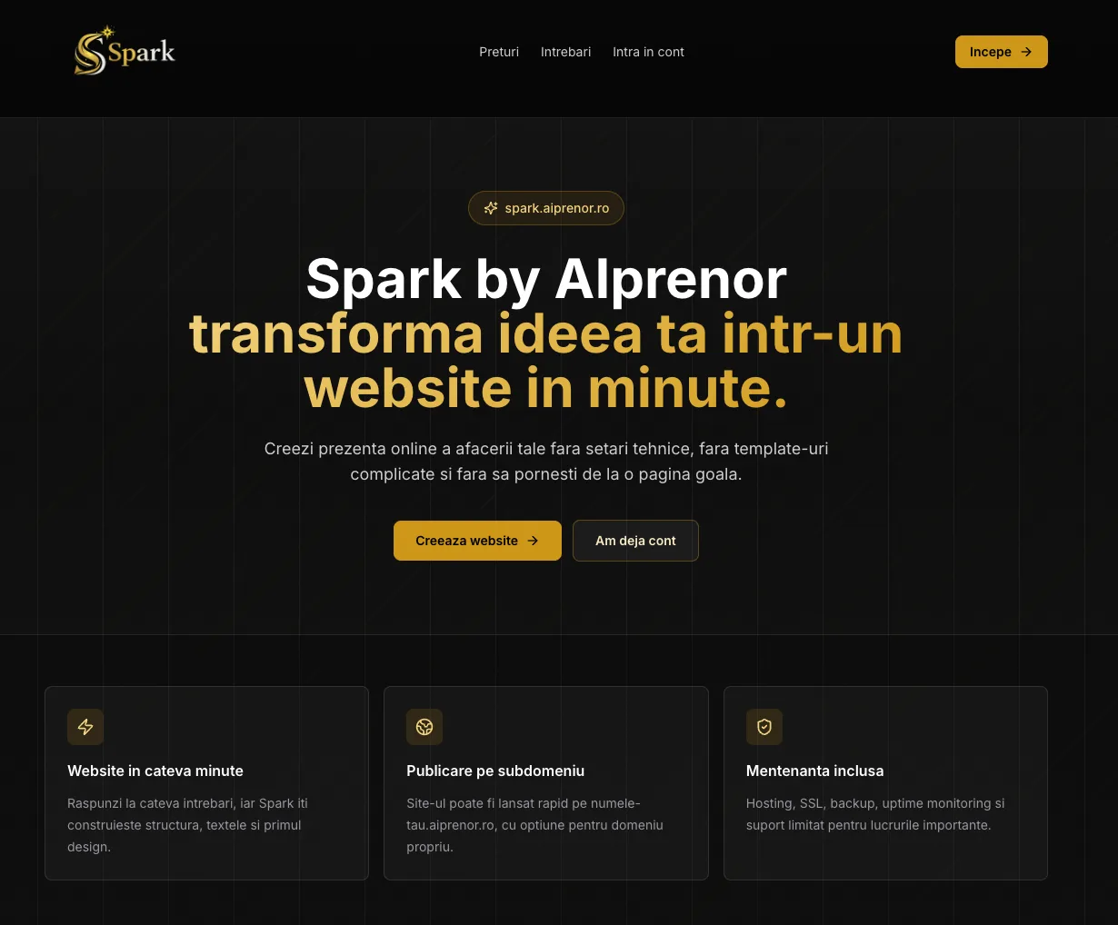 Captură de ecran din Spark